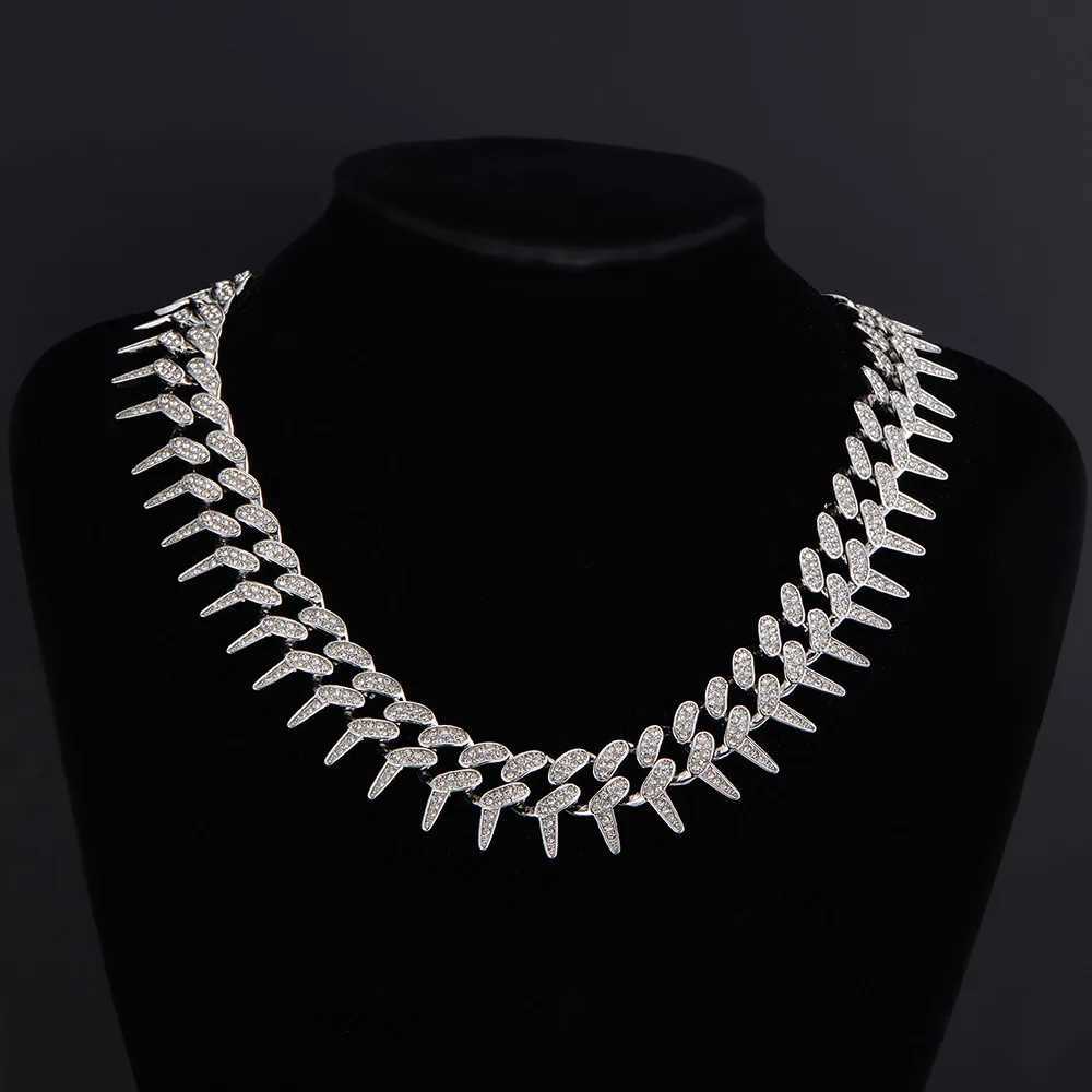 20mm Luxury Fashion Mens Necklace Womens Hip Hop Gothic Pendant Sparkling Full Rhinestone Cuban Chain Cool Bracelet Jewelry Gift Y250329