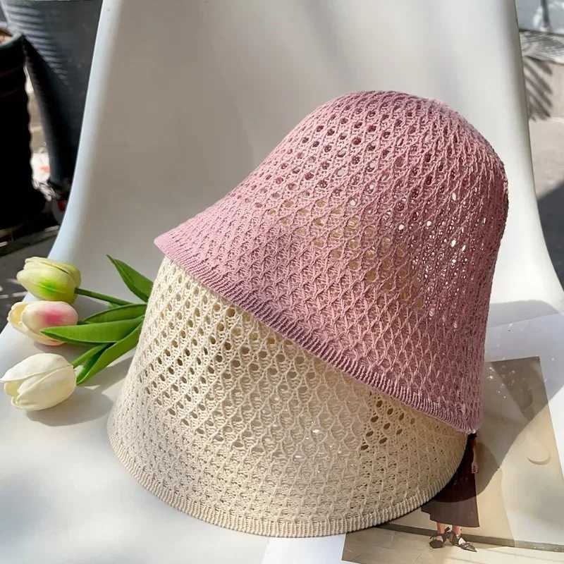 Fashion Beach Korean Straw Hat Summer Wen Visor Bucket Hat Fisherman Cap Hand Weaving Girl Fishing Chapeau Sun Hats for Wen X250329