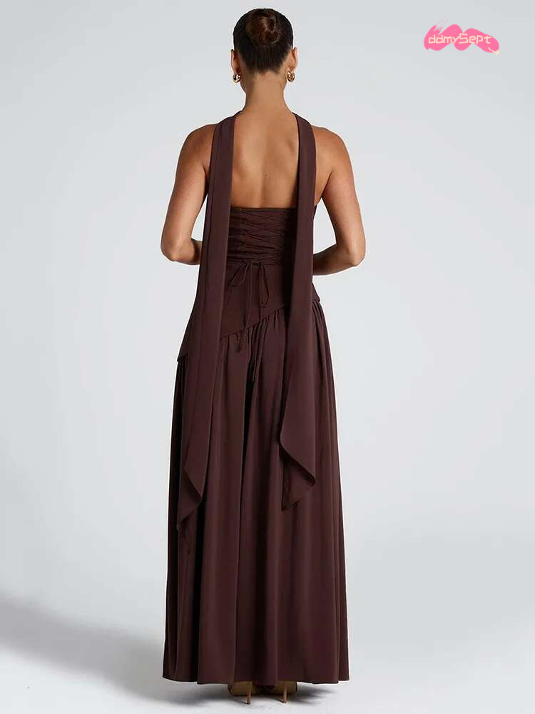 Mozision Strapless Off-shoulder Sexy Maxi For Women Gown Patchwork Scarf Collar Thigh High Split Club Party Long Dress ddmySept