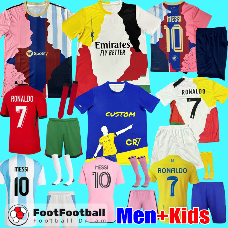 24 25 26 RONALDO MESSIS soccer jerseys Several teams in one football shirt Argentina Manchestee Al Nassr FC United Portugal Camiseta de futbol men kids kit uniforms