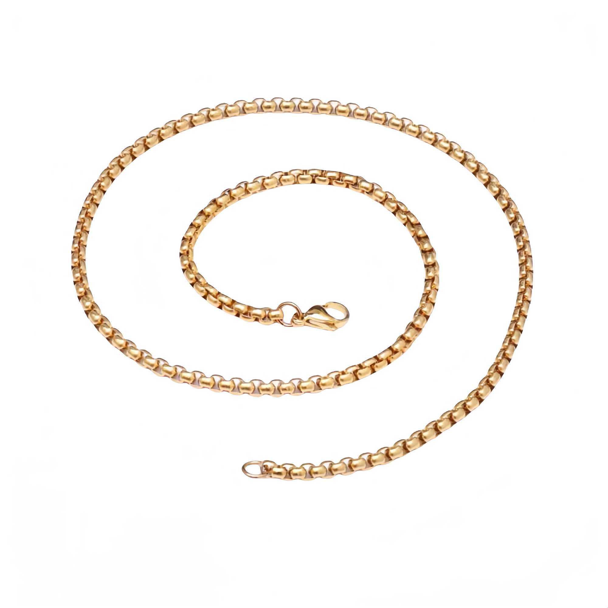 Hmey 2/3/4/5mm Mens Black Galvanized Stainless Steel Square Rolo Box Chain Womens Necklace Jewelry Gift Bracelet Accessories Y250329