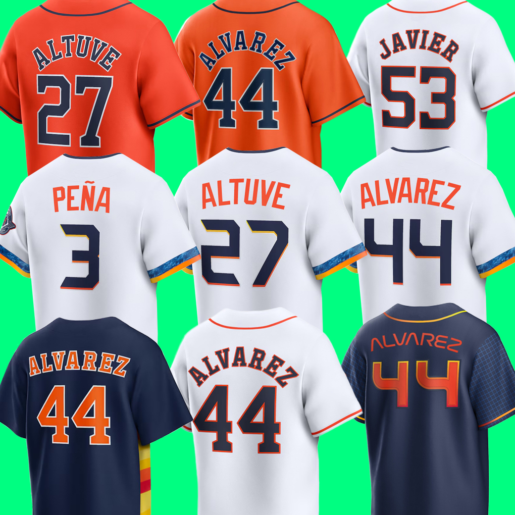 44 Yordan Alvarez Baseball Jersey Jose Altuve Cam Smith Jeremy Pena Framber Valdez 53 Javier Chas McCormick Josh Hader Yainer Diaz Mauricio Dubon Forrest Whitley
