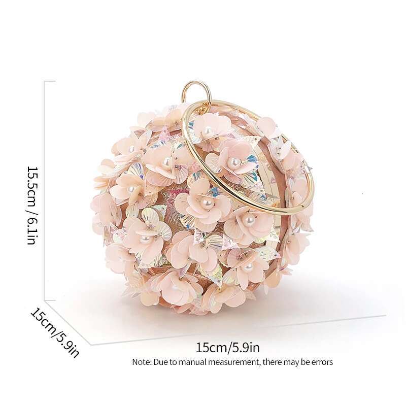 Mini Sequin Wer Evening Bag, Elegant Dinner Clutch Purse, Formal Round Banquet Handbag For Wedding Party Prom