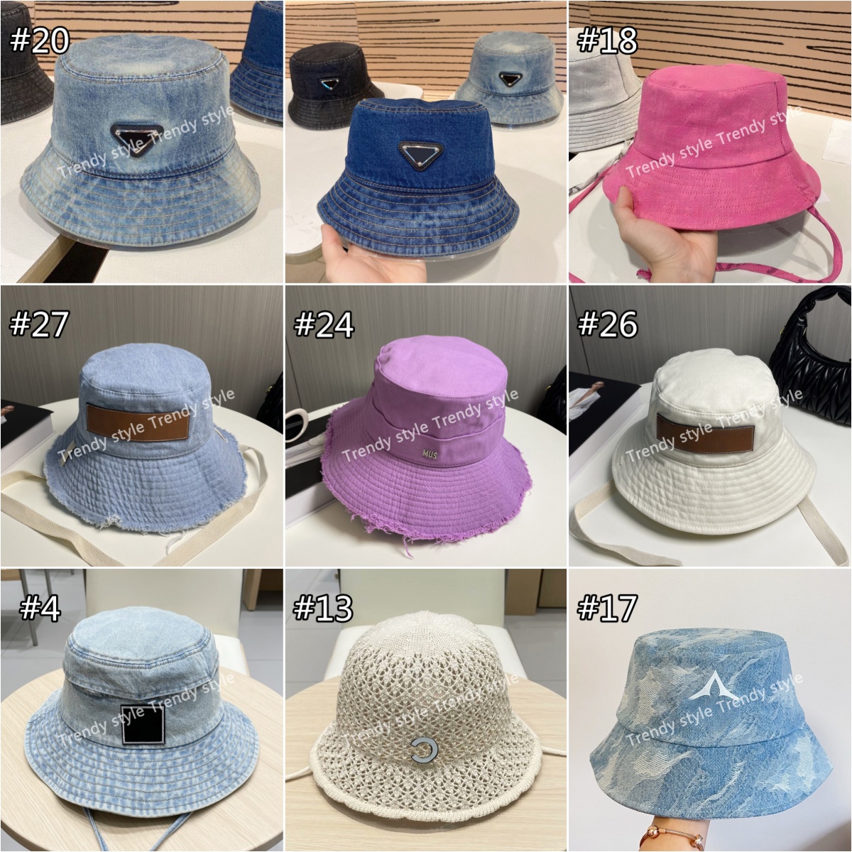 Summer Newest fisherman hat bucket men women's denim hats with two ribbons beach hat