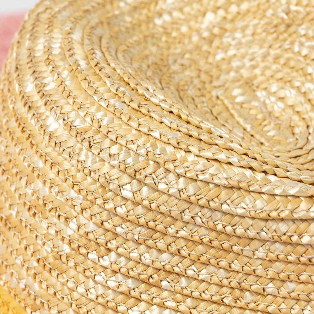 Wens Summer Beach Hat w 3 Tones Wheat Straw Hat Outdoor Wide Brim Sun Hat Jazz Top Panama Hat Stage Performance Hat X250329