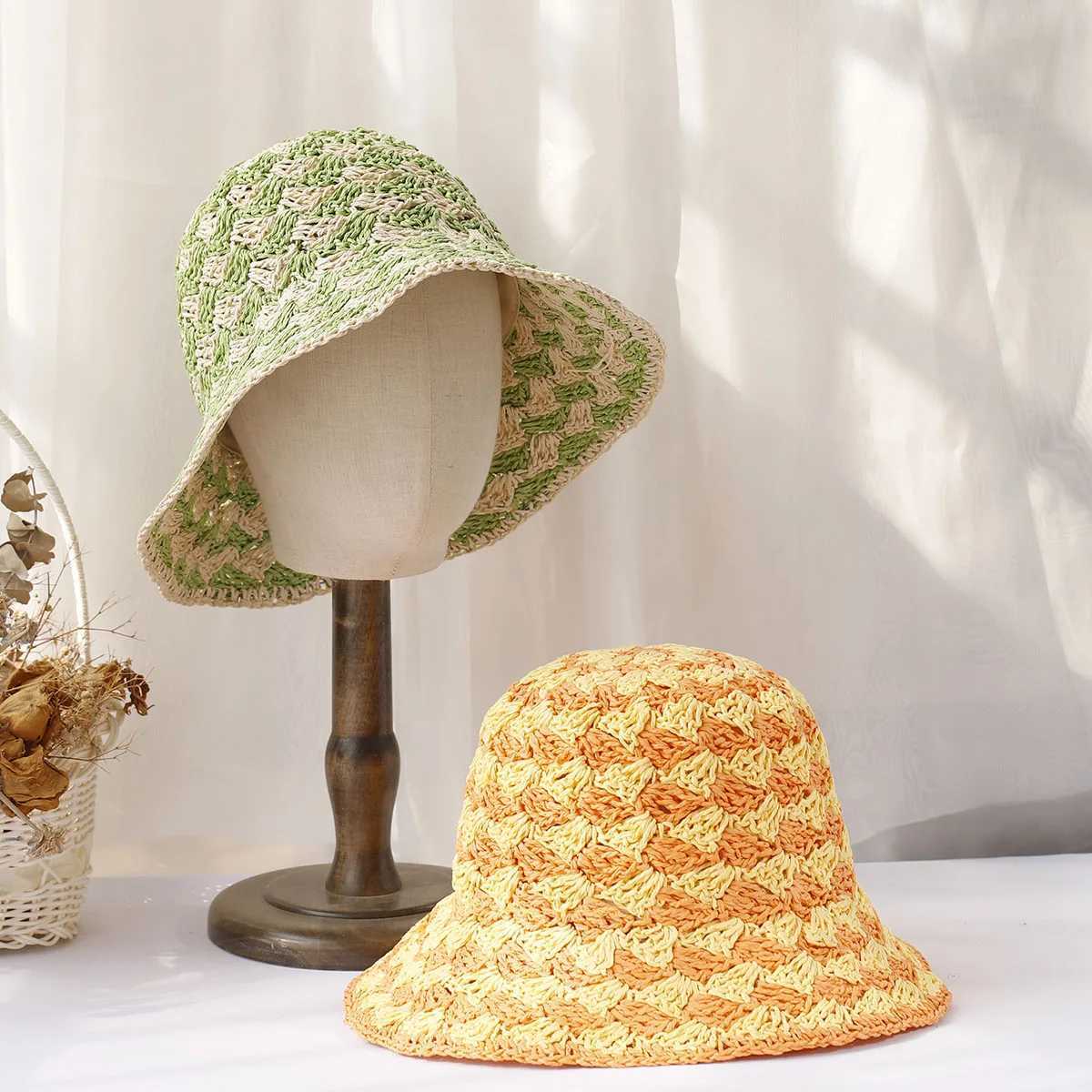 NEW 2024 Wens Straw Hats crochet hat bucket hat UV Protection Sun Visor beach hat Wen Visors Ladies hat Wen Summer hat Cap X2503291