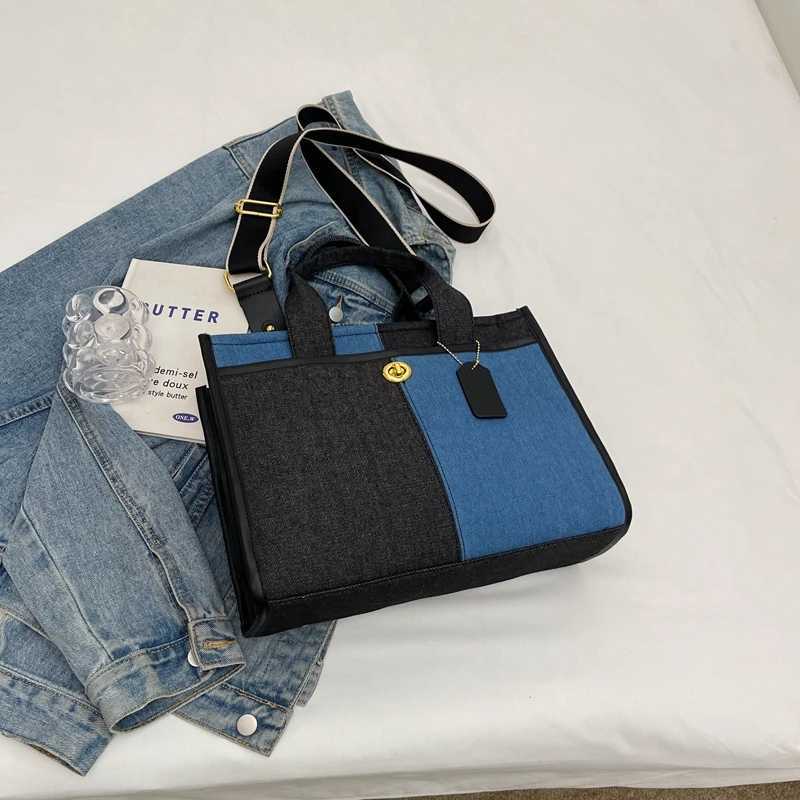 Designer bag New luxury denim fabric womens handbag square shoulder bag womens handbag designer fashionable and simple ten font Y250328