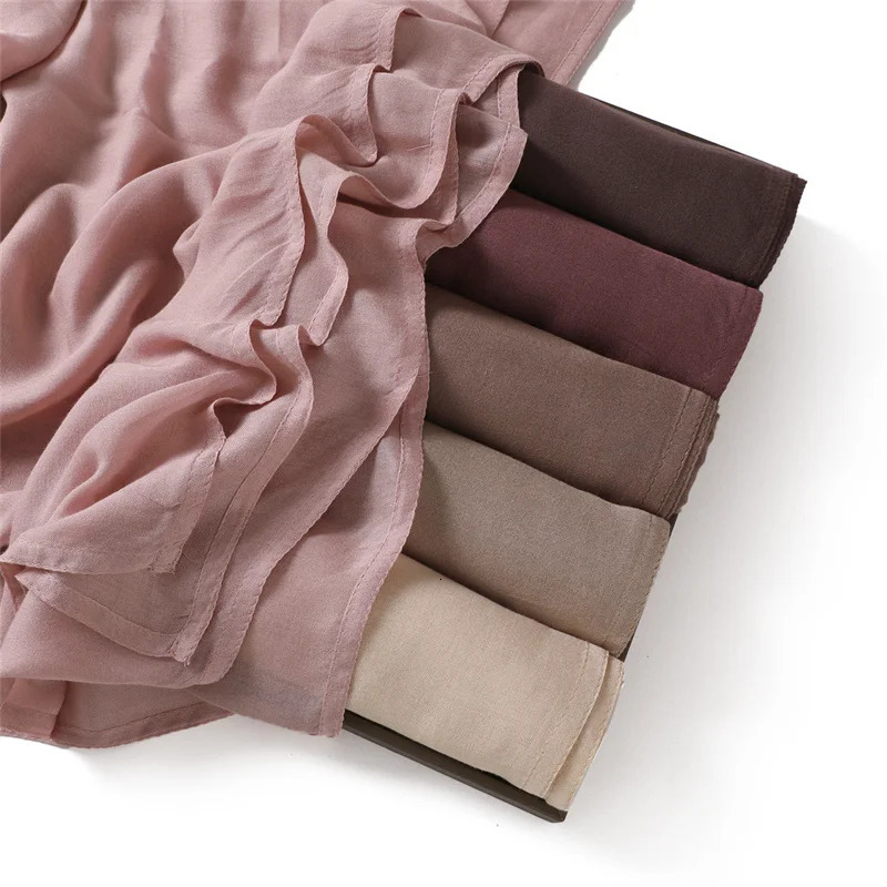 Ramadan Solid Color Big Size Cotton Rayon Hijab Scarf Women Muslim Headscarf Wraps Shawls Femme Musulman Headband Islamic Turban 250328