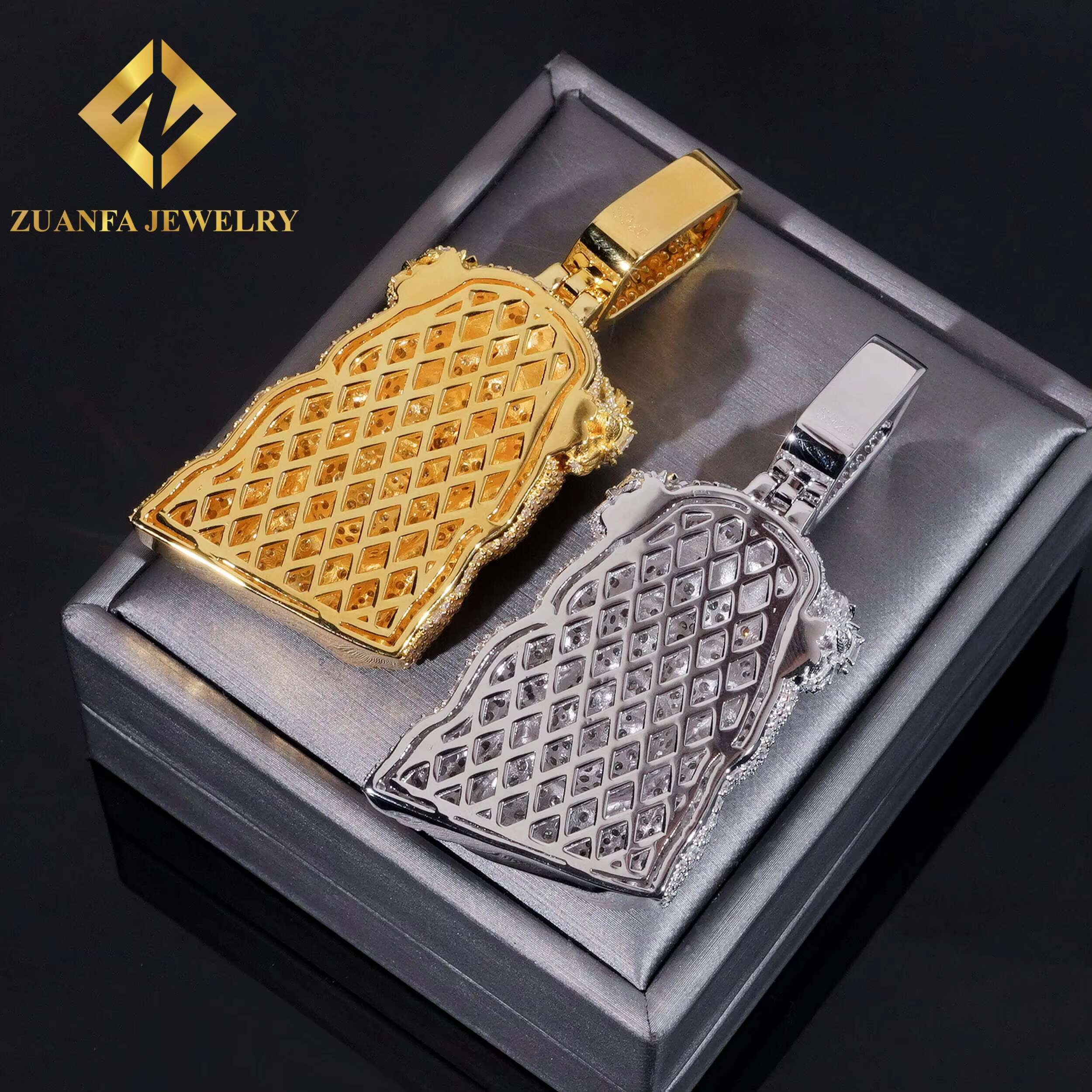 Hip Hop Jesus Jewelry 925 Silver VVS Moissanite Gold Plated Pendant Iced Out Fashion Pendant Fit Tennis Chain