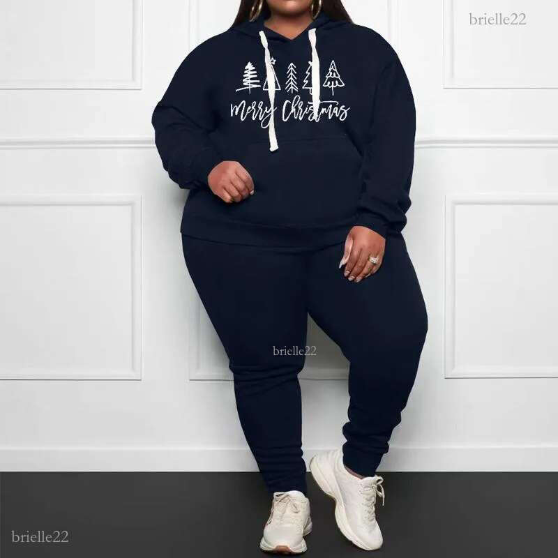 Women's Plus Size Tracksuits Trendy Women Clothing Two Piece Sets 4xl 5xl Letter Pattern Pocket Hoodies Casual Tracksuit Pants Suits Wholesa