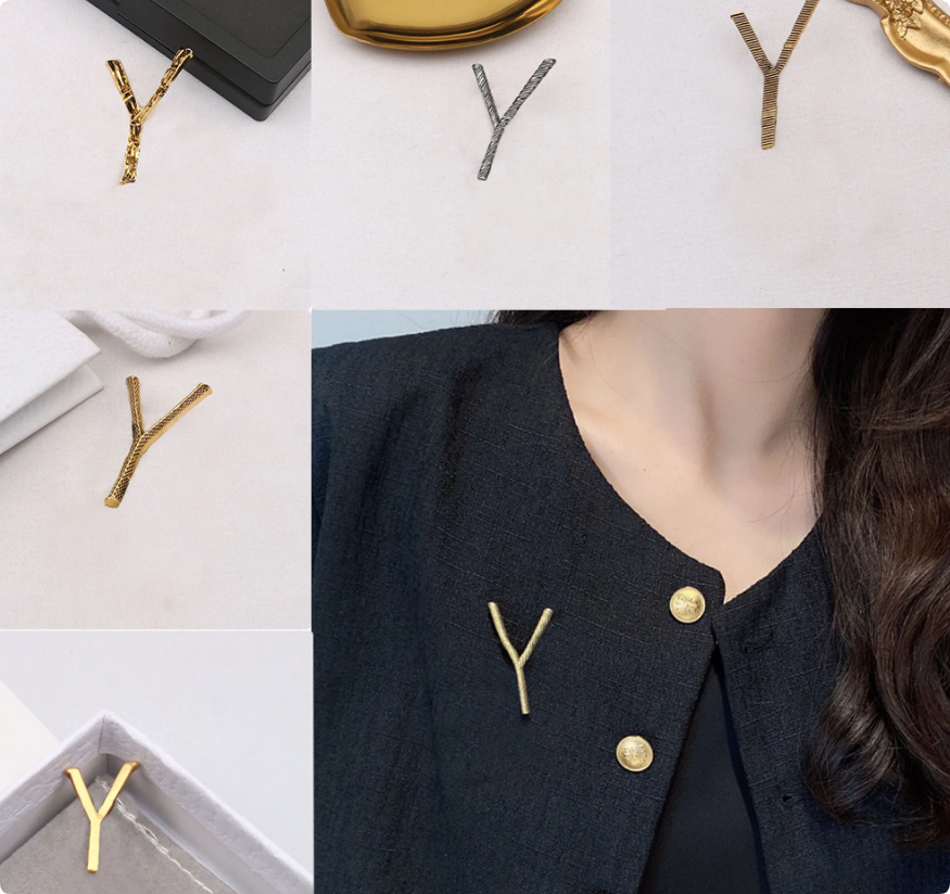 Designer Brooches Letters Brooches Hollow Tassel Women Luxury Designer Round Lady Crystal Pearl Brass Brooch Pins Metal Jewelry Accessories Gift