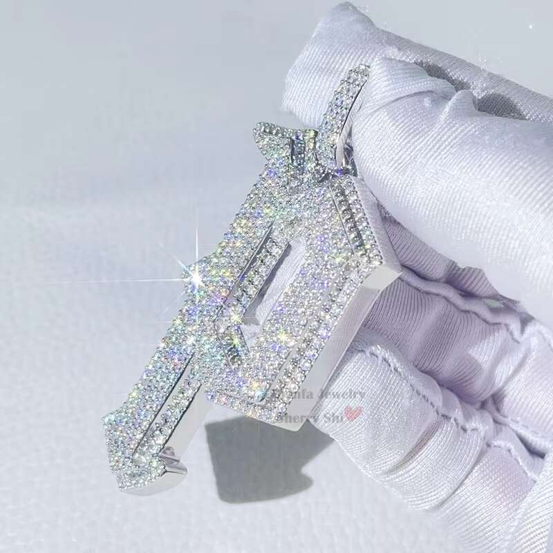 Pass Diamond Tester Hip Hop Iced Out Classic Design Moissanite Diamond Letter Pendant