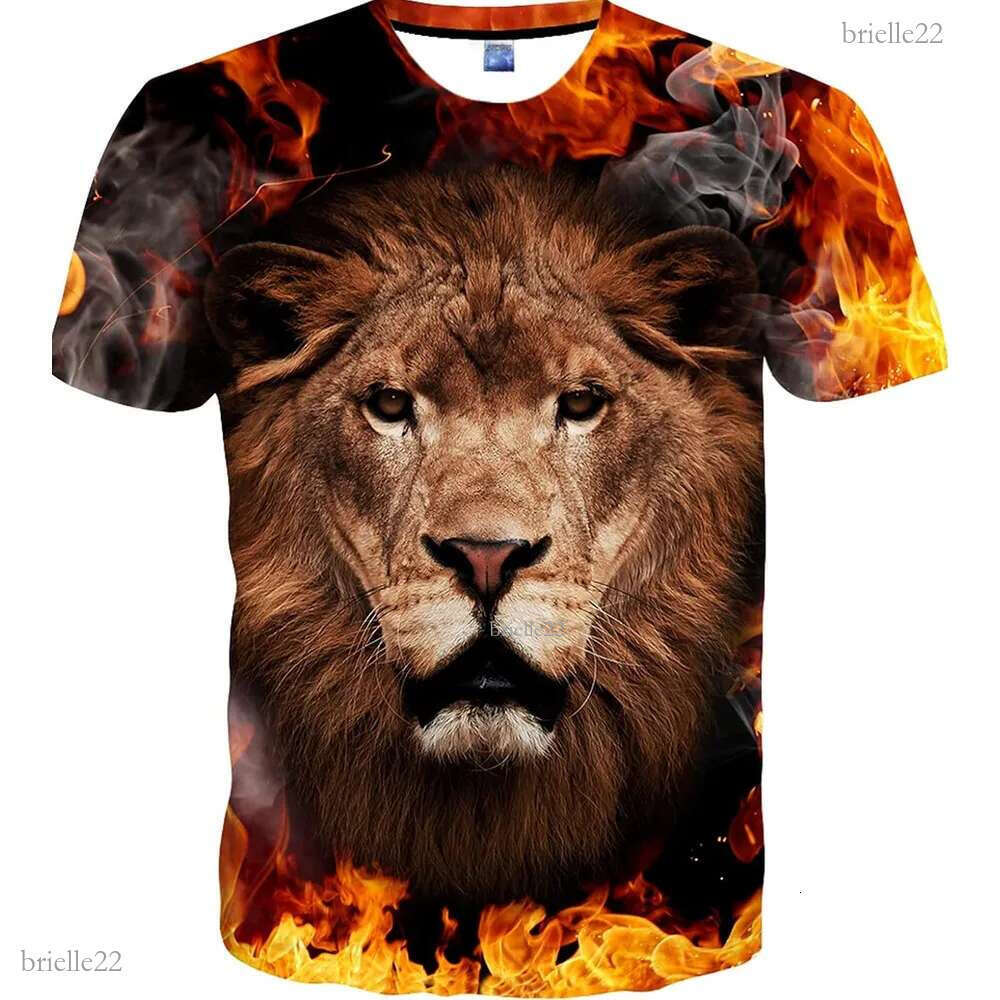 Mens T shirt Unisex Stylish 3D Printed Shirts Short Sleeve Graphic T-Shirts Tops Tees for Men Casual tops summer clothesLion pattern