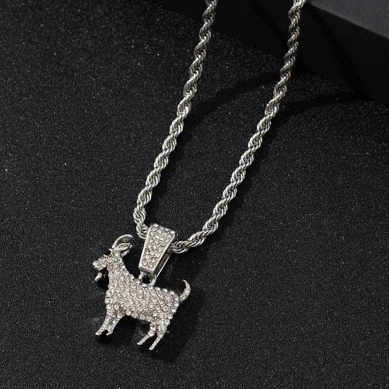 Fashion Gold Plated and Silver Plated Goat Pendant Necklace Hip Hop Tennis Chain Necklace Womens and Mens Gifts Inspiring Jewelry Y250329
