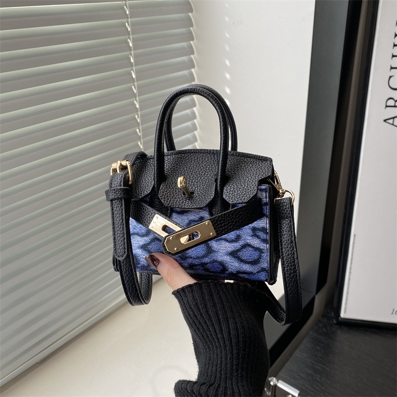 Trend everything leopard-print mini Kelly bag girl with cross body change pocket red packets