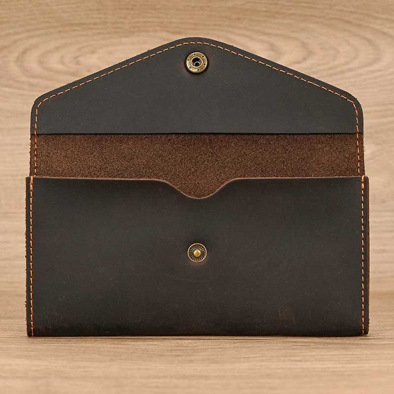 Ultra thin style mens wallet Hassp leather envelope wallet Mey Case Cards ID holder bag genuine cowhide leather mens club walletXJ250329