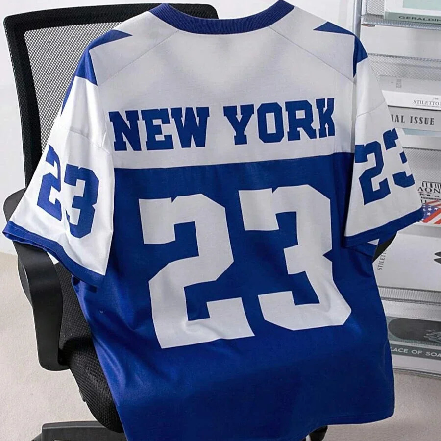 Mens casual contrasting color splicing digital graphic printing short sleeved sports quick drying street Tshirt 250324