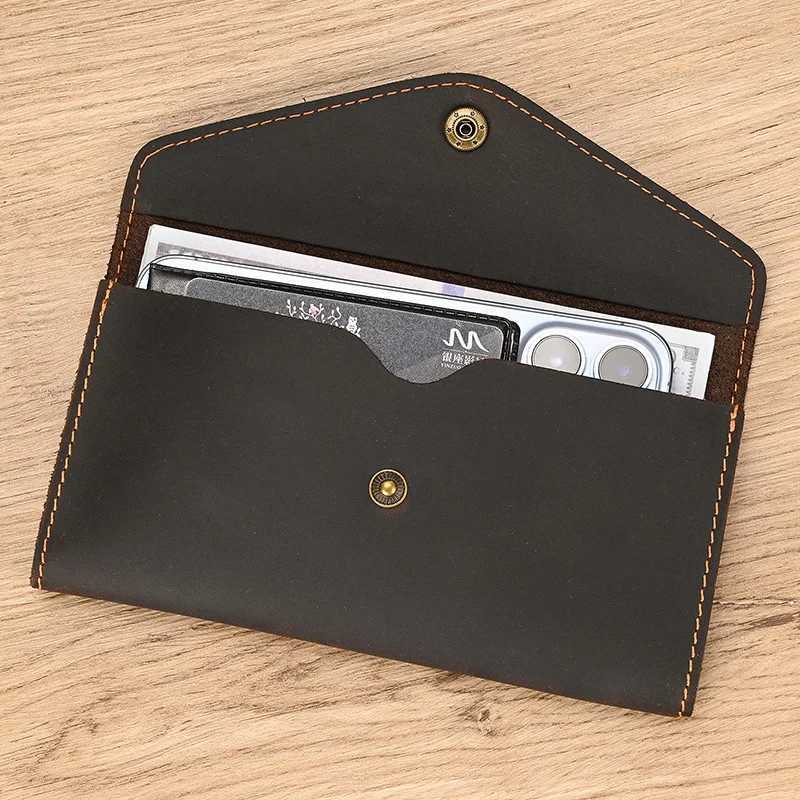 Ultra thin style mens wallet Hassp leather envelope wallet Mey Case Cards ID holder bag genuine cowhide leather mens club walletXJ250329
