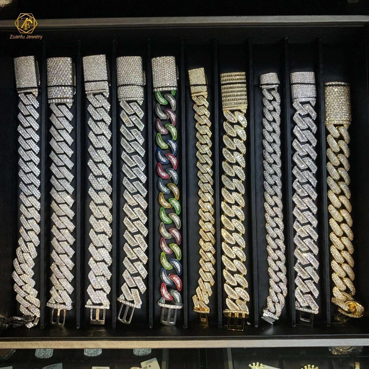 Hip Hop Gold Plated 30mm Mens Miami 925 Sterling Silver Cuban Link Chain Necklace Men Jewelry Miami Cuban Link