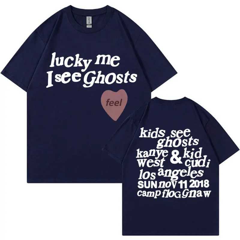 Kids See Ghosts T Shirt 2025 Letters Print T Shirts Men Women Fashion Casual Cotton T-shirt Tops X250329