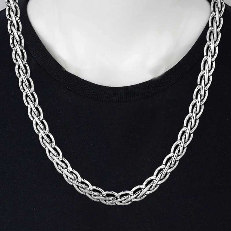 4/8MM Gold Silver Womens Necklace Foxtail Curved Braided Rope Chain Braided Chain 55cm Hip Hop Jewelry Y250329