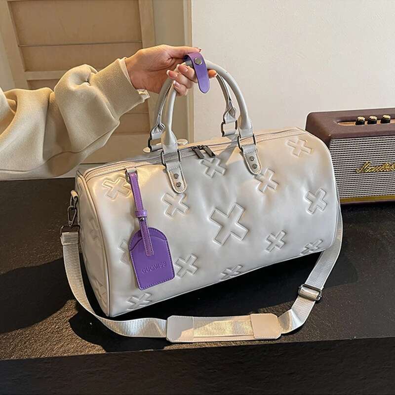 Women's Travel Duffle Fashion PU Leather Gym Fiess Yoga Lage Boston Handbag Outdoor Sports Suitcase Shoulder Tote Bag