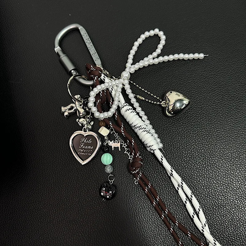 Small Scale Wealth Raising Chips Pearl Bags Pendants Hiking Buckles Hanging Ropes Keychains Couple Style Ornaments 250403250403