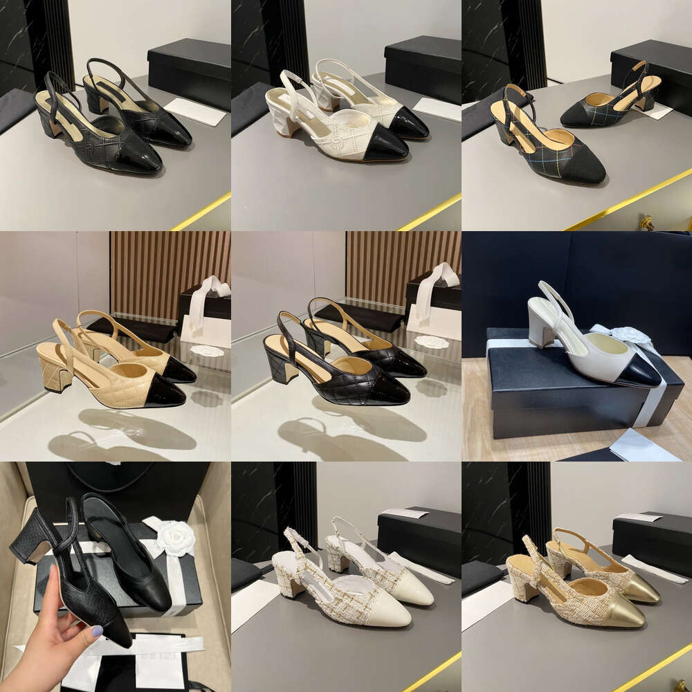 classic designer womens dress shoes for wedges designer closed toe chunky genuine leather slingback pump heels sandals tweed goatskin grosgrai paris