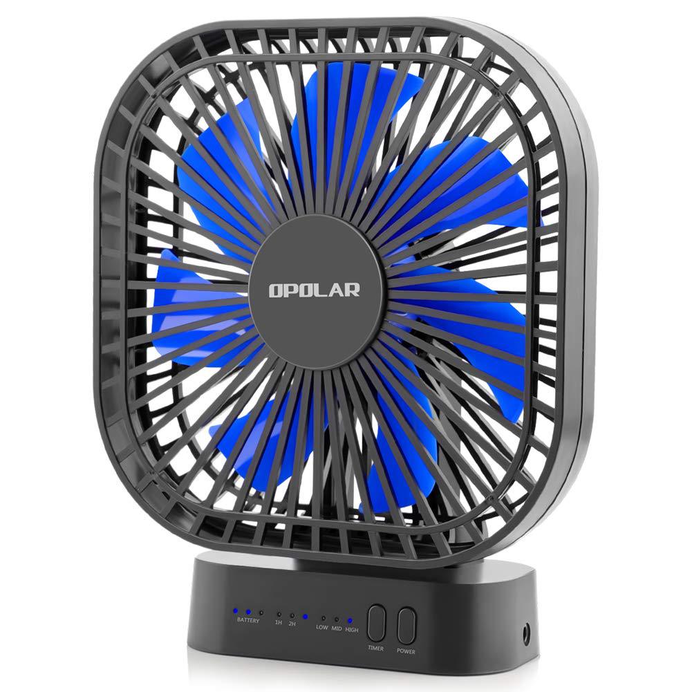 Mini USB Rechargeable Battery with Timer Strong Wind 3 Speed 7 Fan Leaf Desktop Portable Quiet Office Camping Outdoor