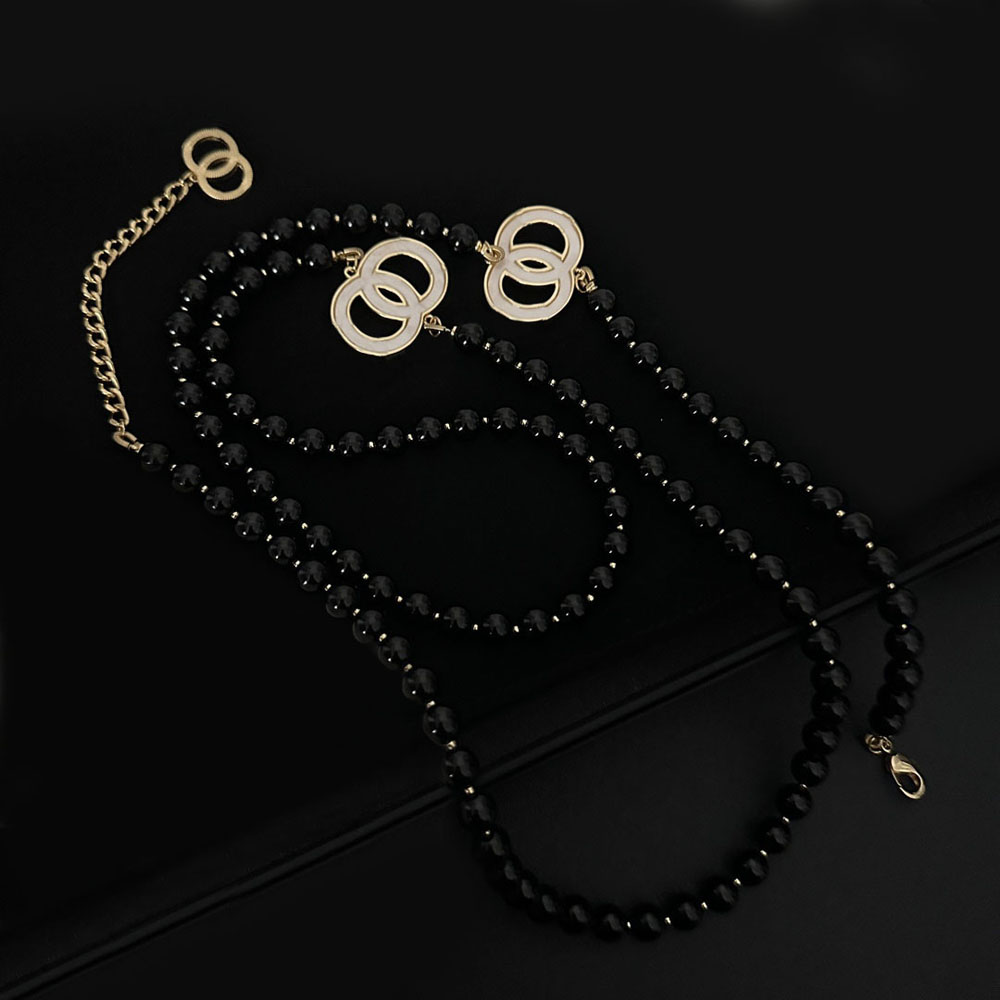 New Styles Delicate Pendant Necklaces Black Pearl Chains Copper Neckalce Chain Diamond Crystal Necklace for Women Lady Wedding Party Jewelry Never Fade