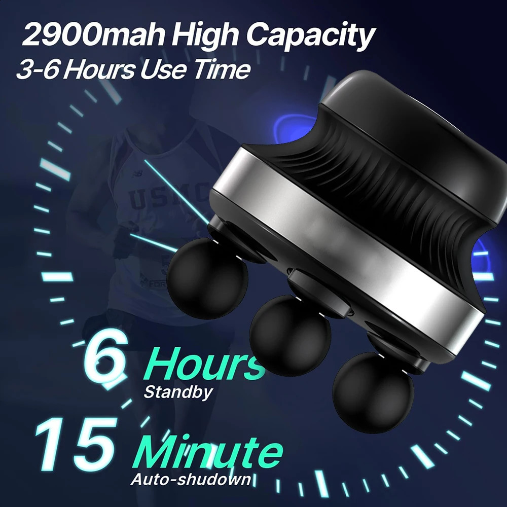 4-Heads Electric Muscle Massager Deep Tissue Easing Shoulder and Back Tension and Chiropractic Tool for Myofascial Release 250321