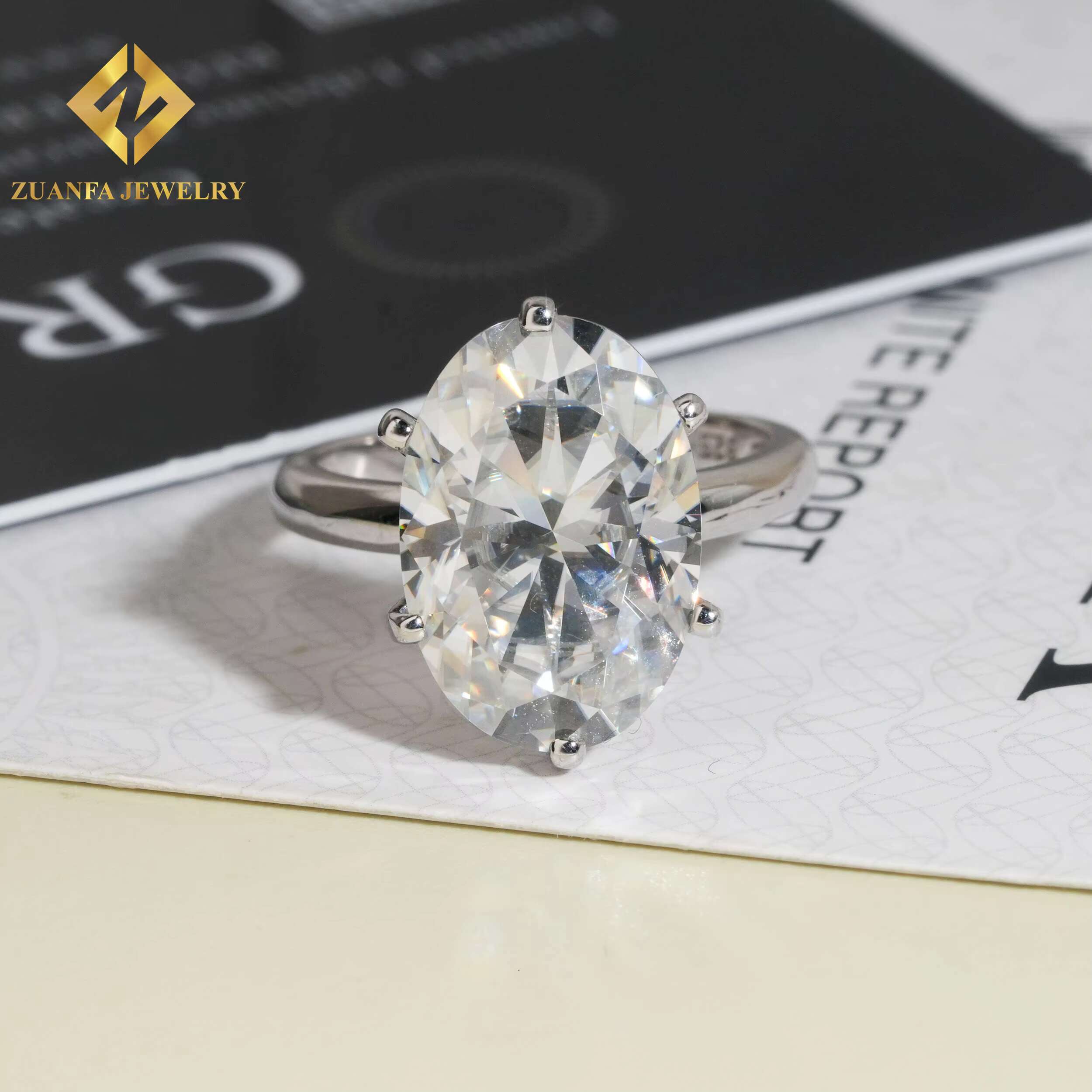 13ct Big Moissanite Jewelry 925 Sterling Silver VVS Moissanite Rings Jewelry Diamond Engagement Rings for Women