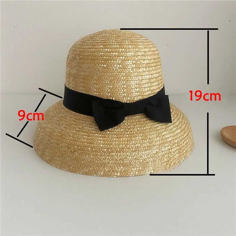 Handmade womens Cloche hat natural wide Brim summer hat ribbon bow ladies fine grass hat Kentucky Derby UV beach hat outdoorXJ250329