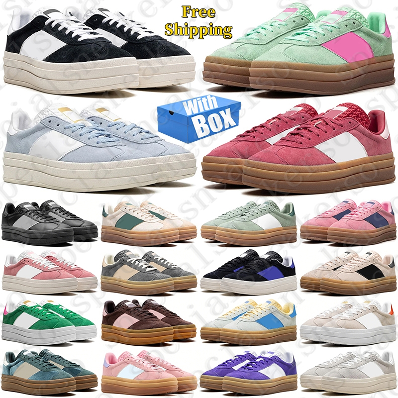 Free Shipping With Box Designer Gazells Bold platform sneakers Shoes chaussure for mens womens White Pink Glow women trainers scarpe Plate-forme casual luxury