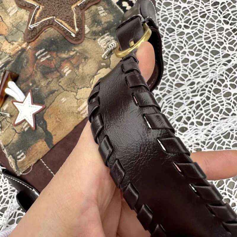 MBTI Vintage Y2k Womens Shoulder Punk Fashion Chain Casual Messenger Bag High Street Patchwork Large Capacity Female Handbag