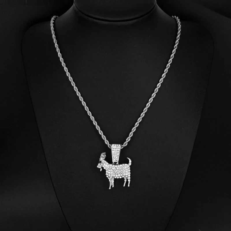 Fashion Gold Plated and Silver Plated Goat Pendant Necklace Hip Hop Tennis Chain Necklace Womens and Mens Gifts Inspiring Jewelry Y250329