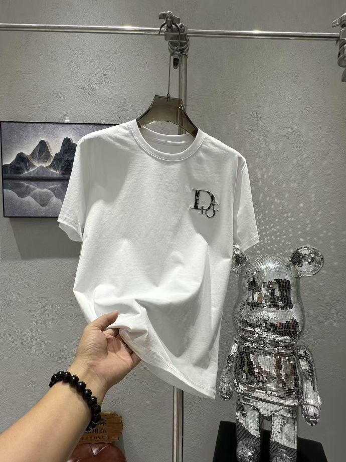 2025 new men's short sleeve letter printing couple fashion trend round neck short sleeve breathable loose all match half sleeve gentle
