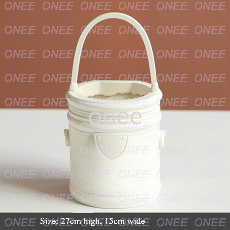 Top Nordic Home Decor Resin Flowers Bag Vase Study Office Wedding Dining Table Flower Pot Handbag Living Room Sculpture