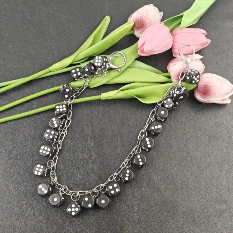 Original DIY Dice Pants Chain Punk Hip Hop Men and Women One Waist Pendant 24 Color Motorcycle Chain Y2K Accessories 250326