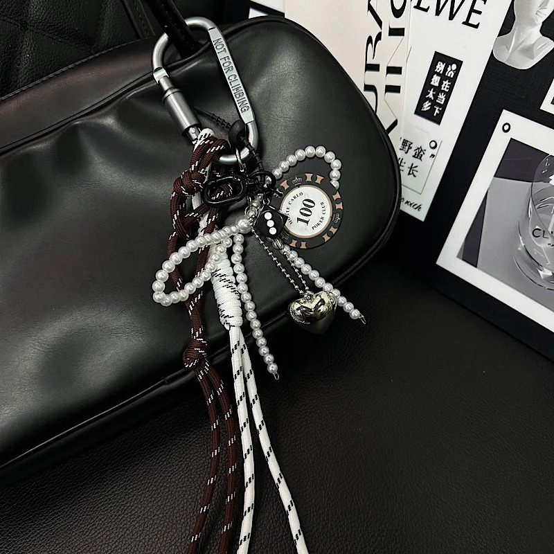 Small Scale Wealth Raising Chips Pearl Bags Pendants Hiking Buckles Hanging Ropes Keychains Couple Style Ornaments 250403250403