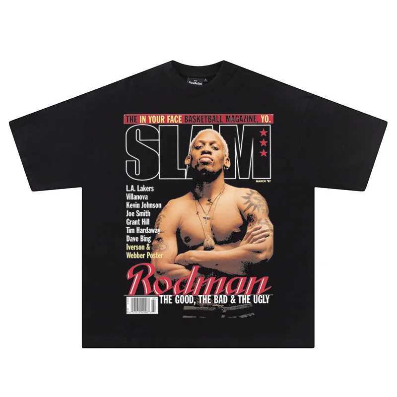 Hip Hop Streetwear Men Tshirts Basketball Star Print T Shirt 100%Cotton Breathable Tees Unisex Oversized Casual Y2K Clothes X250329