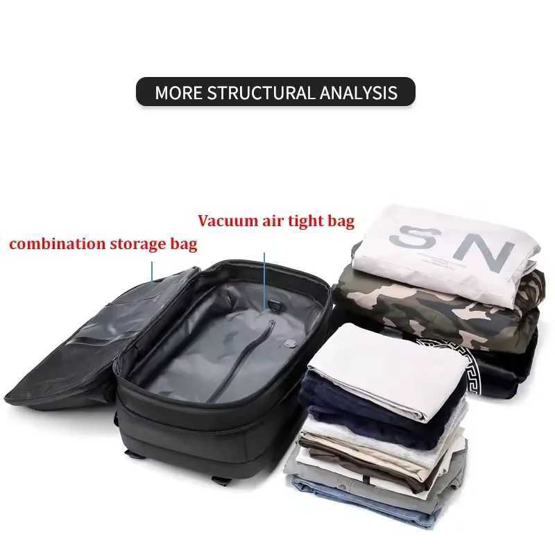 Travel Men 17 inch laptop bag vacuum compression pack Busin large capacity school bag expansion outdoor bag W250329