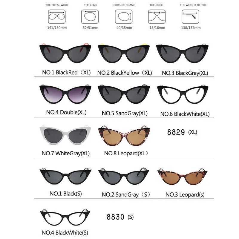 HKNA 2022 Vintage Cateye Sunglasses Women Two Sizes Eyewear Women Luxury Brand Glasses Women Cat Eye Oculos De Sol Gafas uv400 Z250329