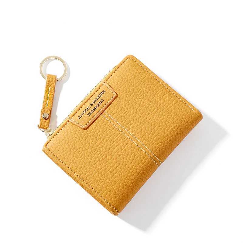 Women Soft Short Wallet Quality PU Leather Female Small Slim Coin Purse Card Holder Keychain Zipper Design Mini Square Mey BagXJ250624