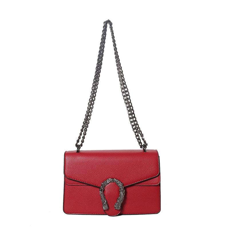Handbag Female bridal bag Fashion single shoulder female bag lychee print chain crossbody bag 2025s hot