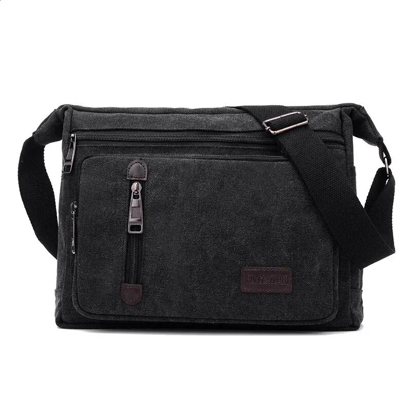 Canvas Shoulder Bag Bottle Men Women Casual Simple Fashion Retro Crossbody Cross Square Multi Layered 250407