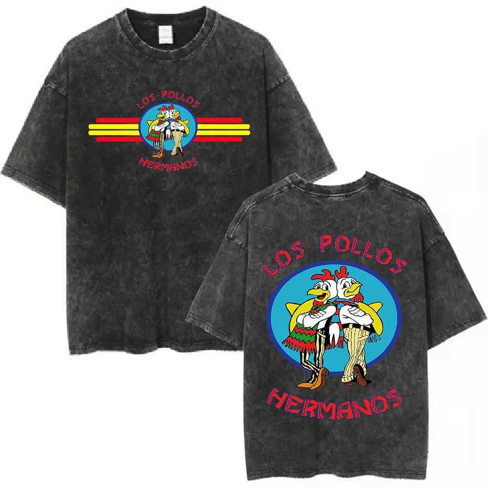 Heisenberg Vintage Washed T Shirt Better Call Saul Graphic Print T-shirts Mens Pure Cotton Short SLeeves Tee Shirt X250329