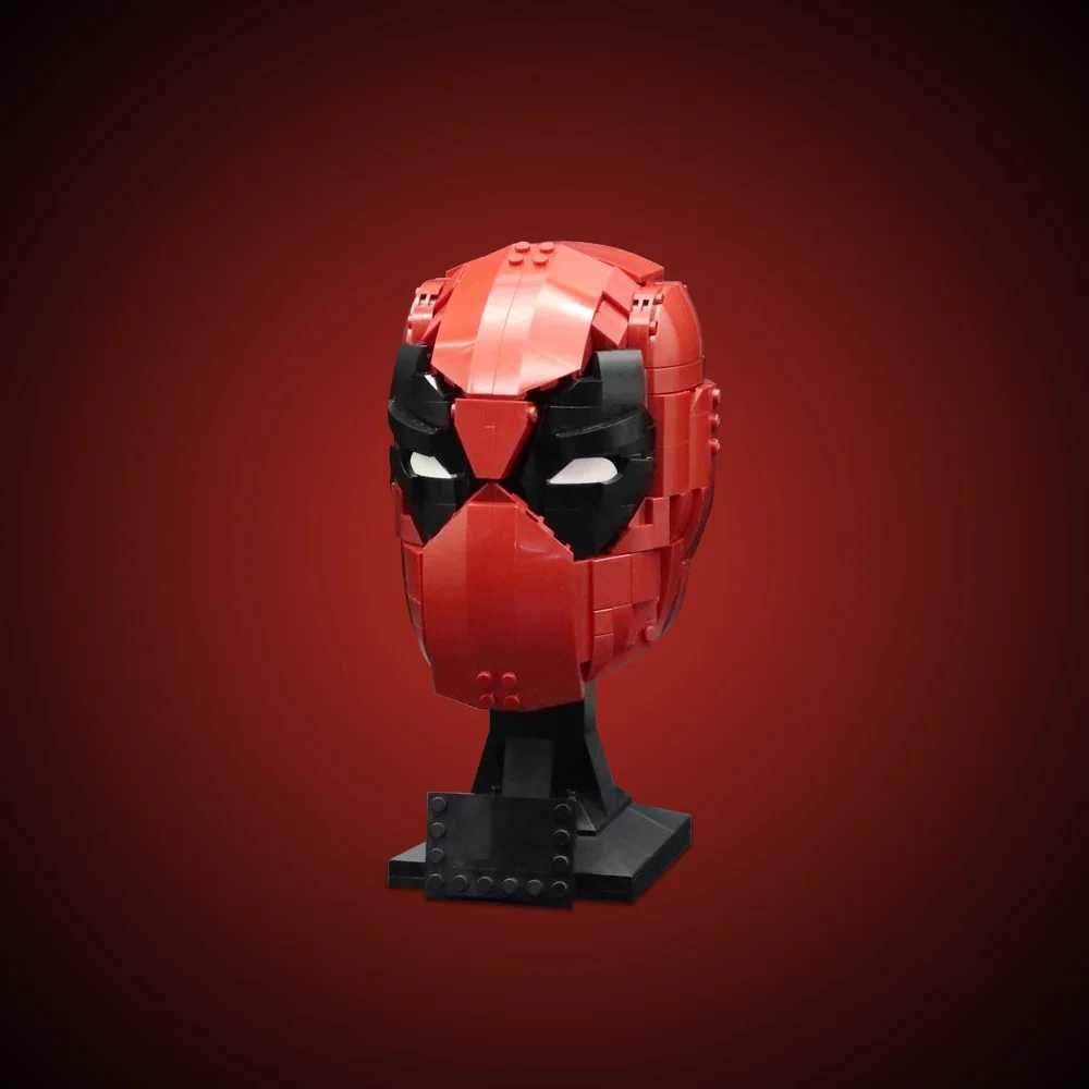 MOC Star Program Red Hat Helmet Spaceship Combat Model Building Blocks Building Education Assembly Model Bricks Toys Gifts M250329