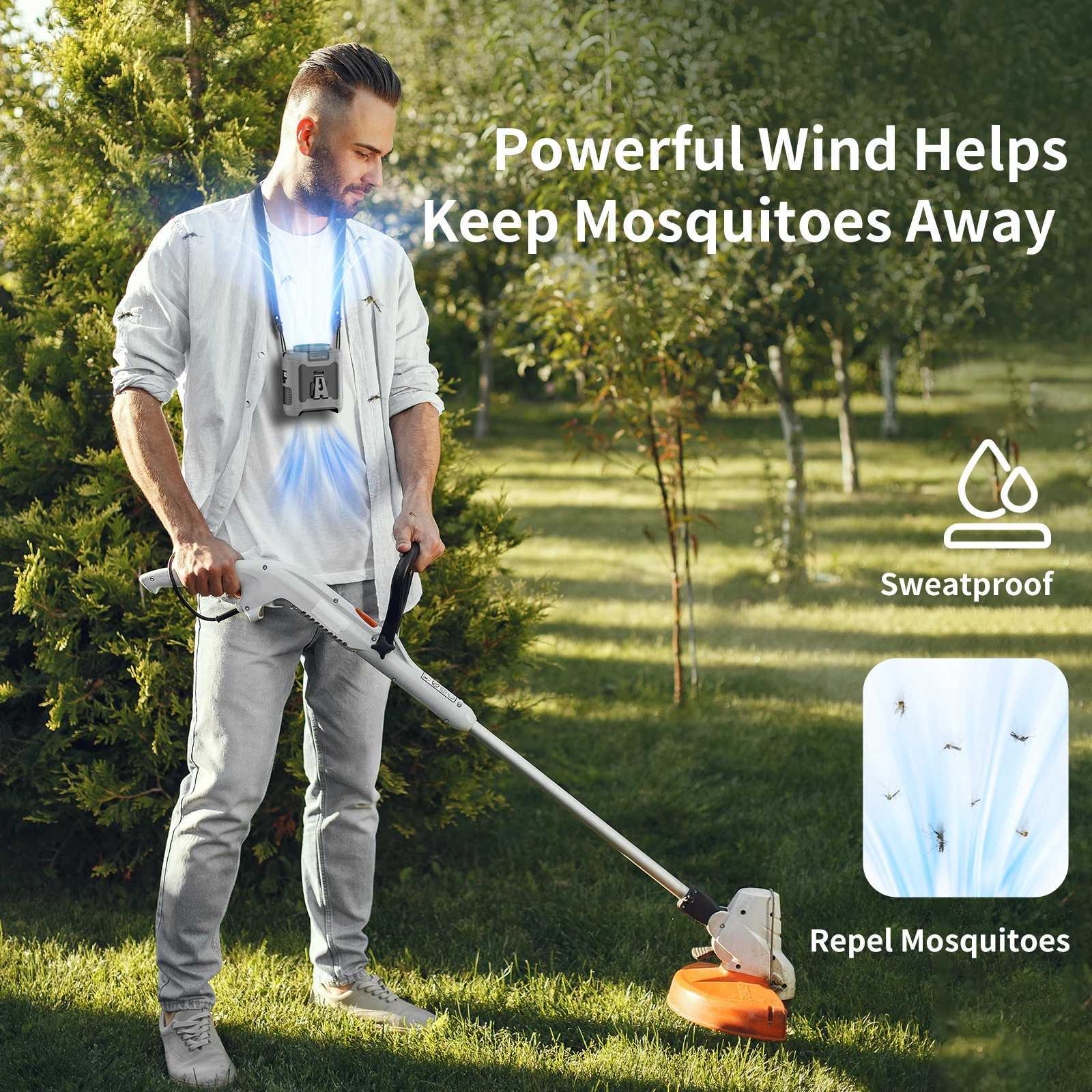 Socool fan 10000mAh waist fan portable pendant neck fan super strong wind with charging LED light used for outdoor work X250329