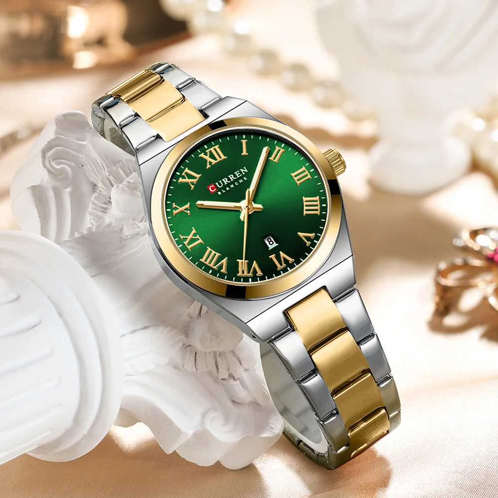 Curren Women es Fashion Gold Stainless Steel Womens Waterproof Quartz Wrist Romantic Girlfriend Gift W250329